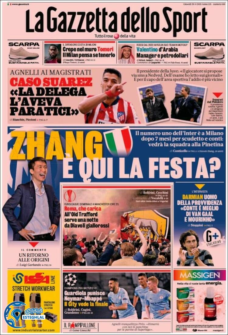 روزنامه ورزشی گاتزتا دلو اسپورت پنجشنبه 9 اردیبهشت 1400