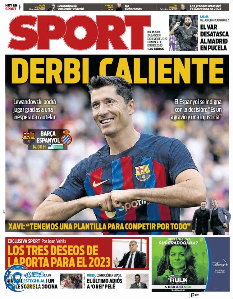 روزنامه ورزشی اسپورت شنبه 10 دی 1401 