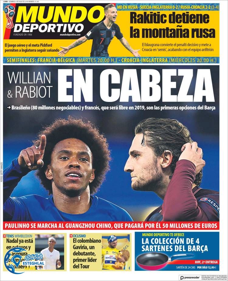 روزنامه ورزشی موندو دپورنتیوو یکشنبه 17 تیر 1397