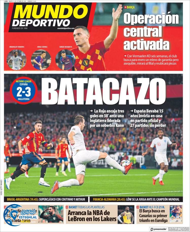 روزنامه ورزشی موندو دپورتیوو سه شنبه 24 مهر 1397