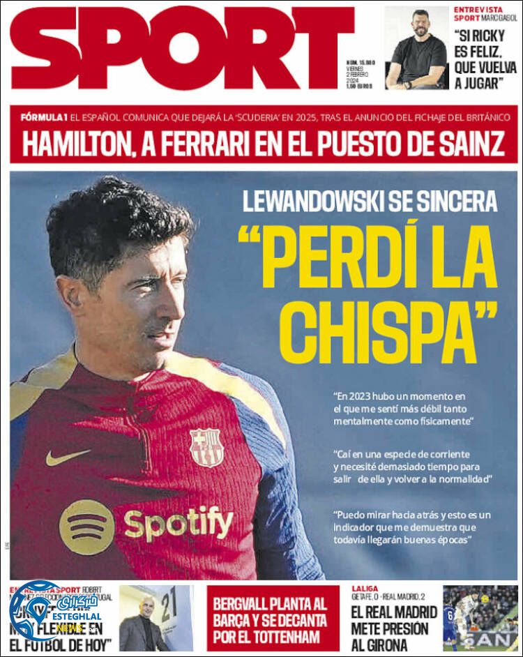 روزنامه ورزشی  اسپورت جمعه 13 بهمن 1402 