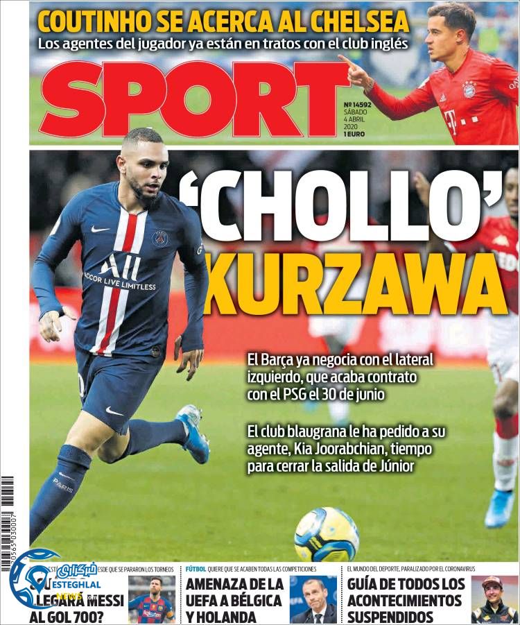 روزنامه ورزشی اسپورت شنبه 16 فروردین 1399