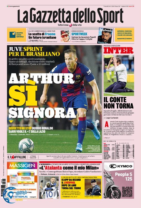 روزنامه ورزشی گاتزتا دلو اسپورت جمعه 6 تیر 1399