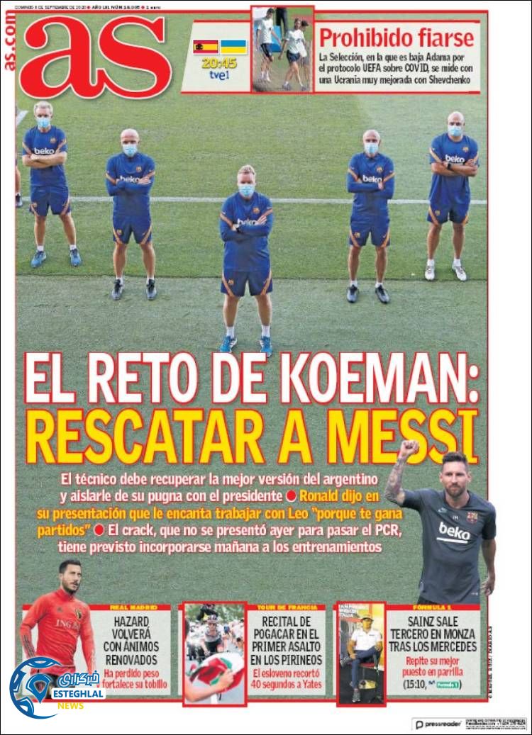 روزنامه ورزشی آاس یکشنبه 16 شهریور 1399