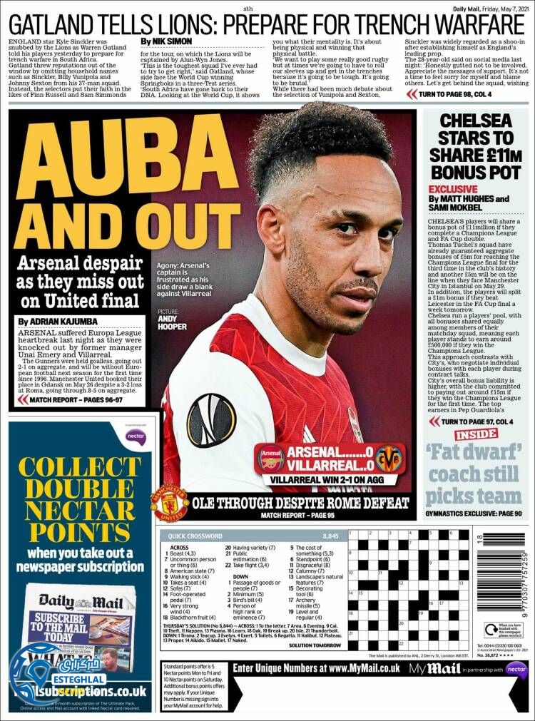 روزنامه  ورزشی مایل اسپورت جمعه 17 اردیبهشت 1400