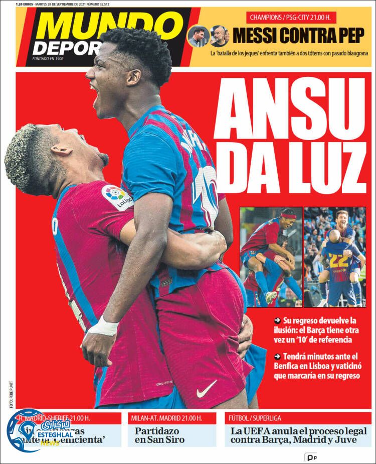 روزنامه ورزشی موندو دپورتیوو سه شنبه 6 مهر 1400