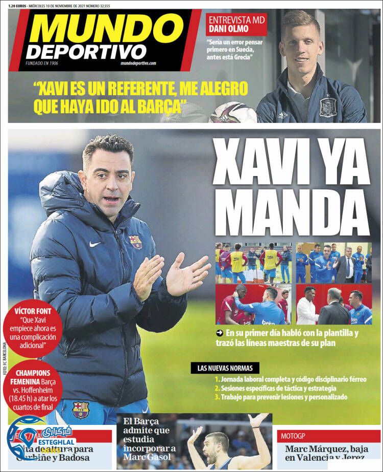 روزنامه ورزشی موندو دپورتیوو چهارشنبه 19 آبان 1400