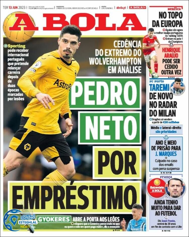 روزنامه ورزشی آبولا سه شنبه 23 خرداد 1402 