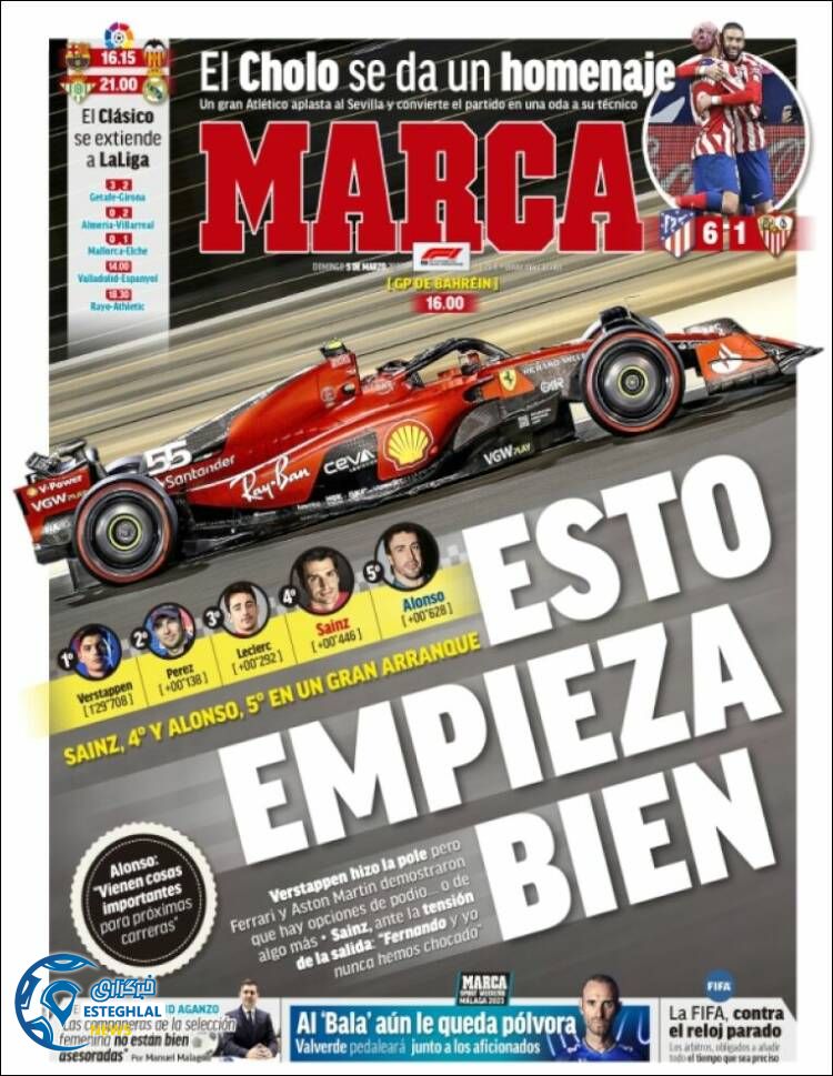 روزنامه ورزشی مارکا یکشنبه 14 اسفند 1401 