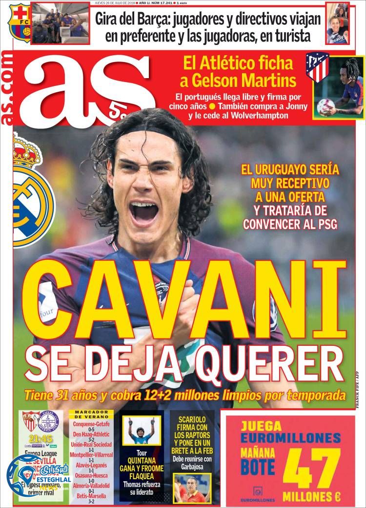 روزنامه ورزشی آ اس پنجشنبه 4 مرداد 1397