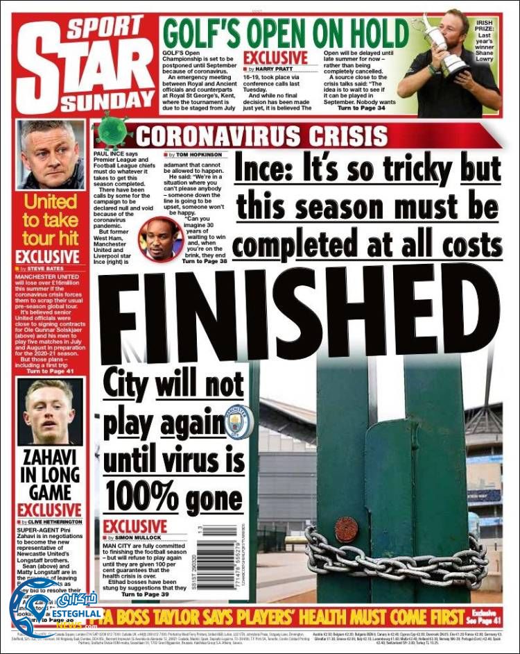 روزنامه ورزشی استار اسپورت یکشنبه 10 فروردین 1399