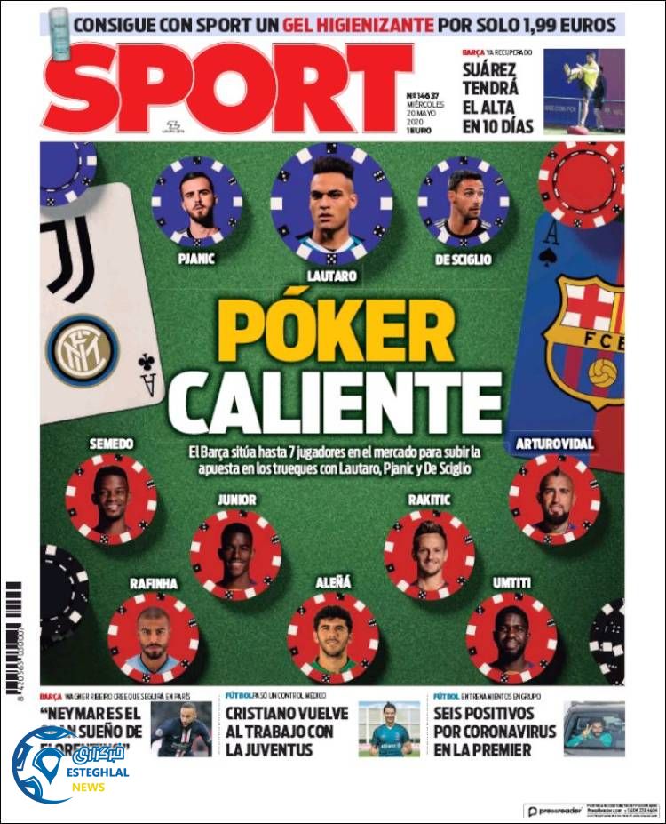 روزنامه ورزشی اسپورت چهارشنبه 31 اردیبهشت 1399