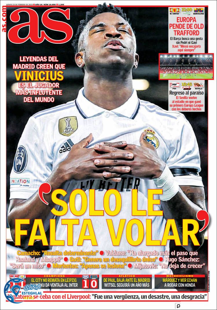 روزنامه  ورزشی آ اس  پنجشنبه 4 اسفند 1401 