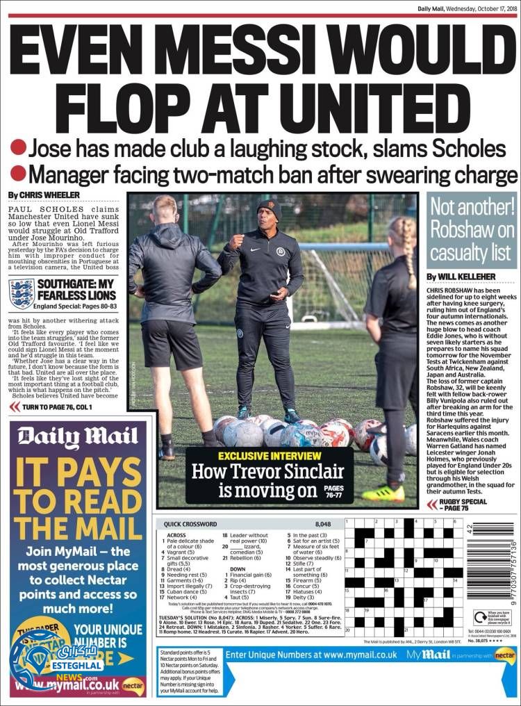 روزنامه ورزشی مایل اسپورت چهارشنبه 25 مهر 1397