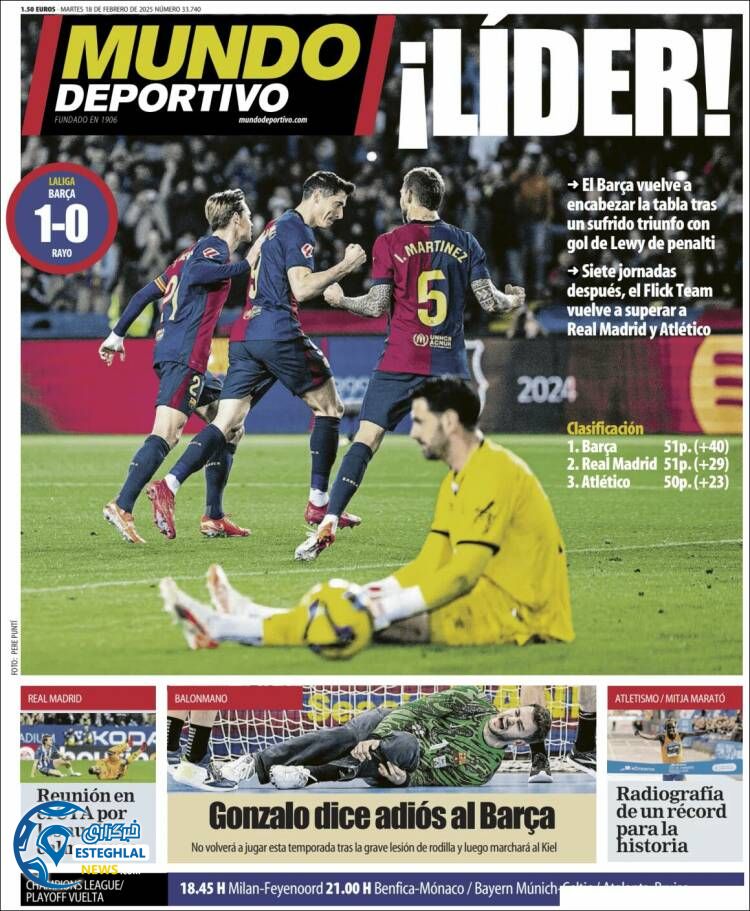 روزنامه ورزشی موندو دپورتیوو سه شنبه 30 بهمن 1403 