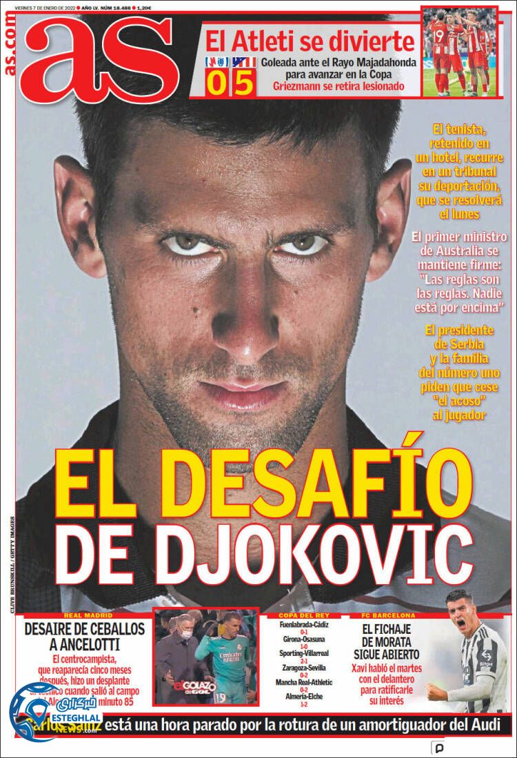 روزنامه ورزشی آ اس جمعه 17 دی 1400