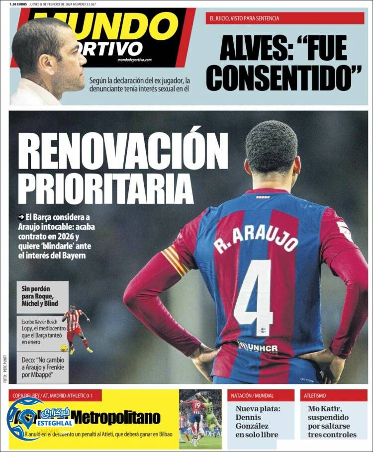 روزنامه ورزشی موندو دپورتیوو پنجشنبه 19 بهمن 1402 