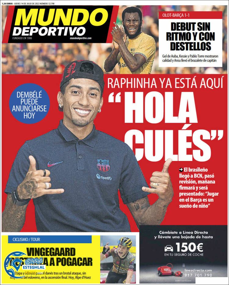 روزنامه ورزشی موندو دپورتیوو پنجشنبه 23 تیر 1401