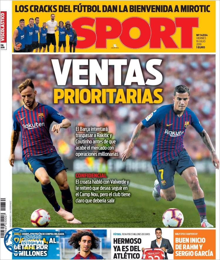 روزنامه ورزشی اسپورت جمعه 28 تیر 1398