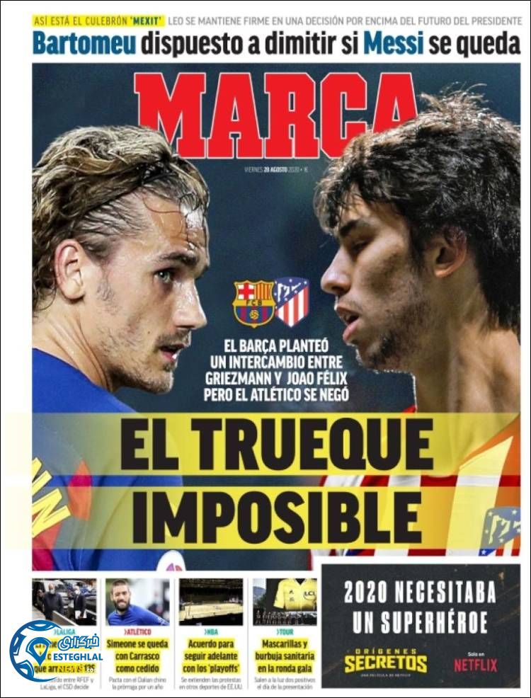 روزنامه ورزشی مارکا جمعه 7 شهریور 1399