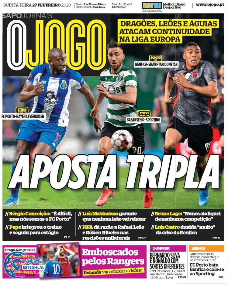 روزنامه ورزشی جوگو پنجشنبه 8 اسفند 1398