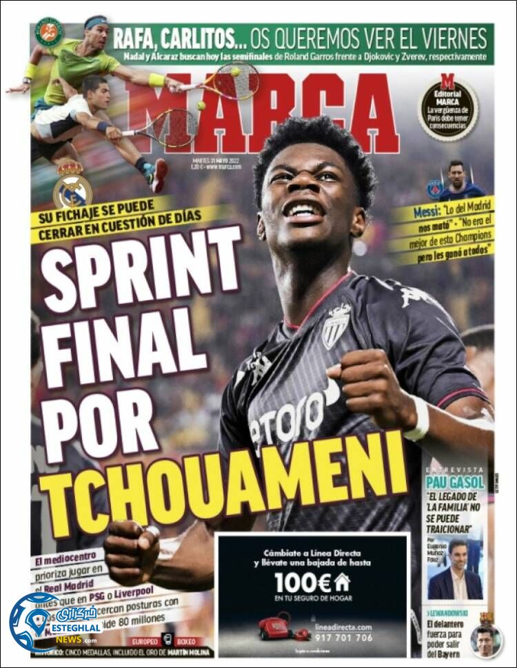 روزنامه ورزشی مارکا سه شنبه 10 خرداد 1401