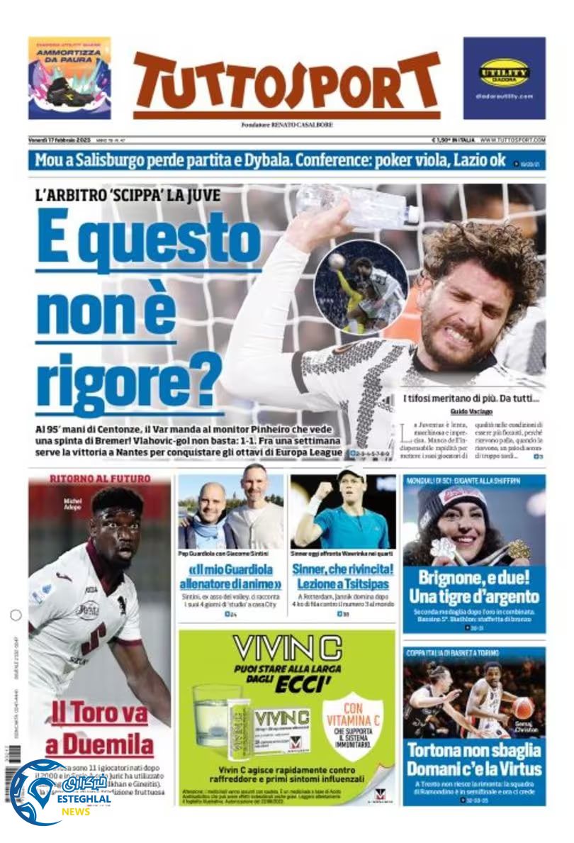 روزنامه ورزشی توتو اسپورت جمعه 28 بهمن 1401 