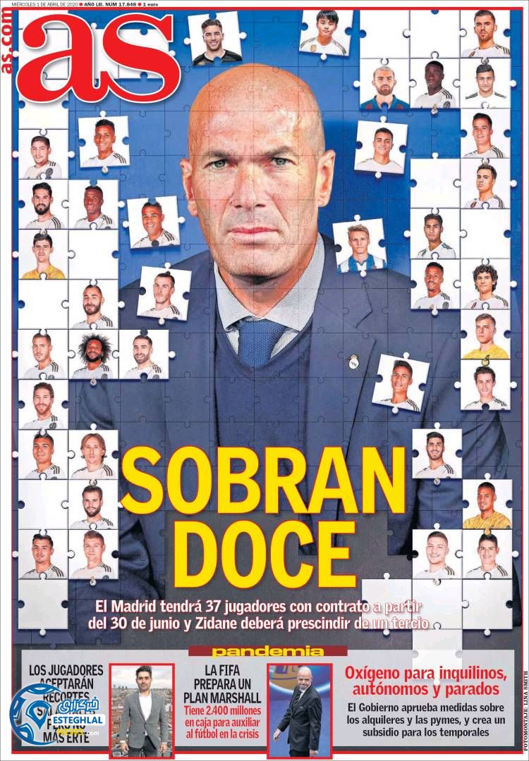 روزنامه ورزشی آاس چهارشنبه 13 فروردین 1399