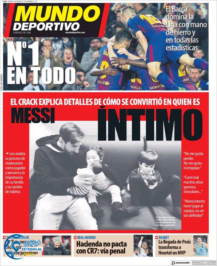 روزنامه موندو دپورتیوو 29 اسفند 1396 