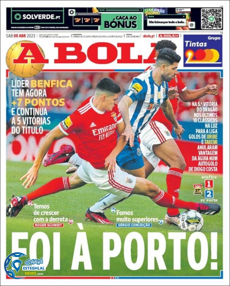 روزنامه ورزشی آبولا شنبه 19 فروردین 1402 