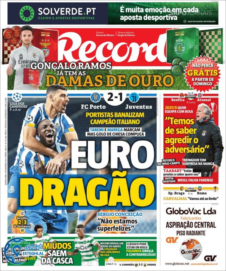 روزنامه ورزشی رکورد پنجشنبه 30 بهمن 1399