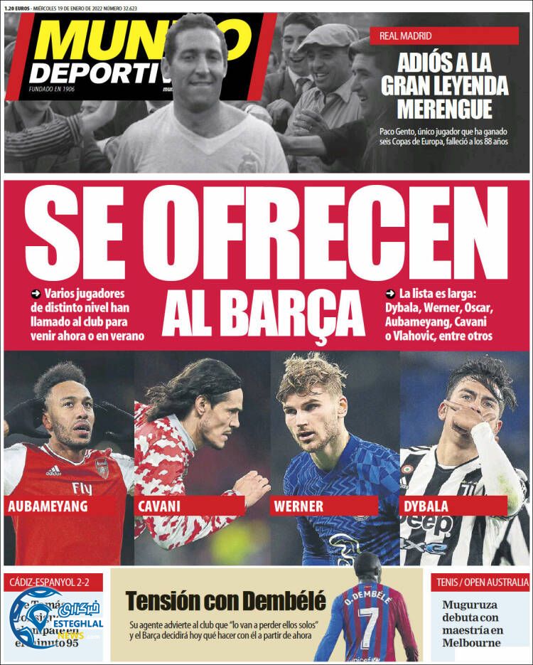 روزنامه ورزشی موندو دپورتیوو چهارشنبه 29 دی 1400