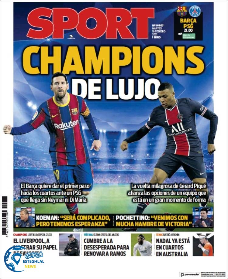 روزنامه ورزشی اسپورت سه شنبه 28 بهمن 1399