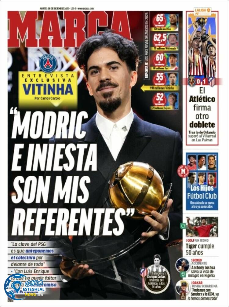 روزنامه ورزشی مارکا سه‌شنبه 9 دی 1404 