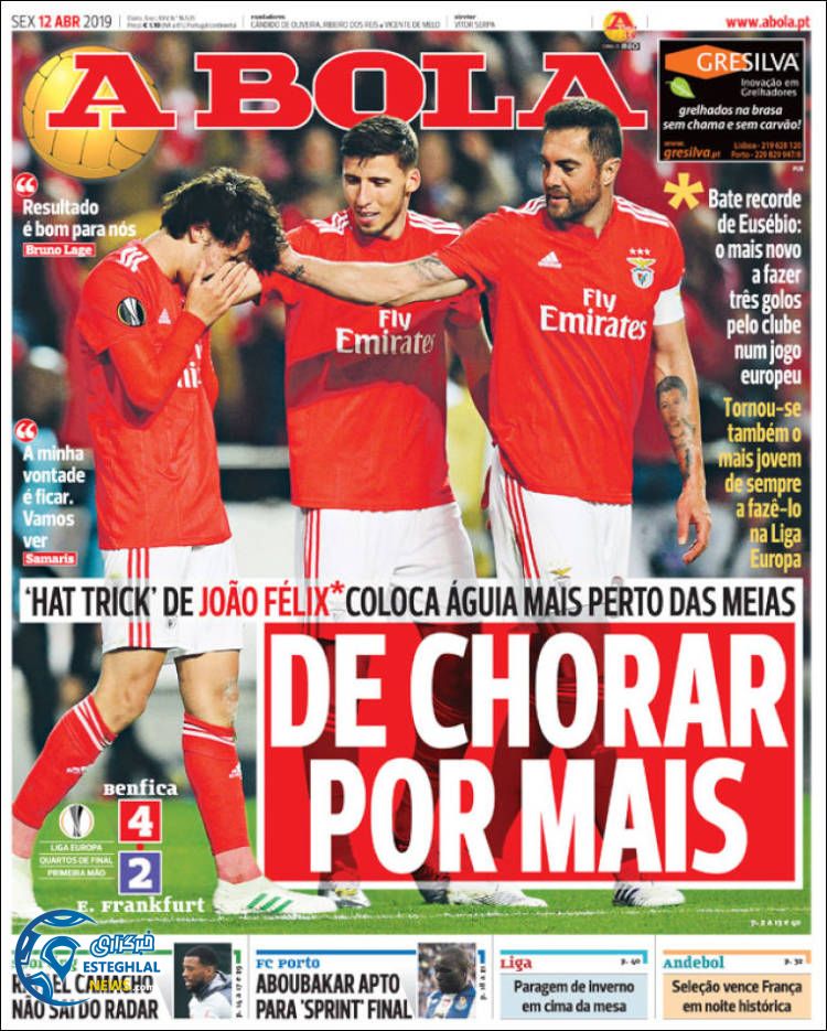 روزنامه ورزشی آبولا جمعه 23 فروردین 1398