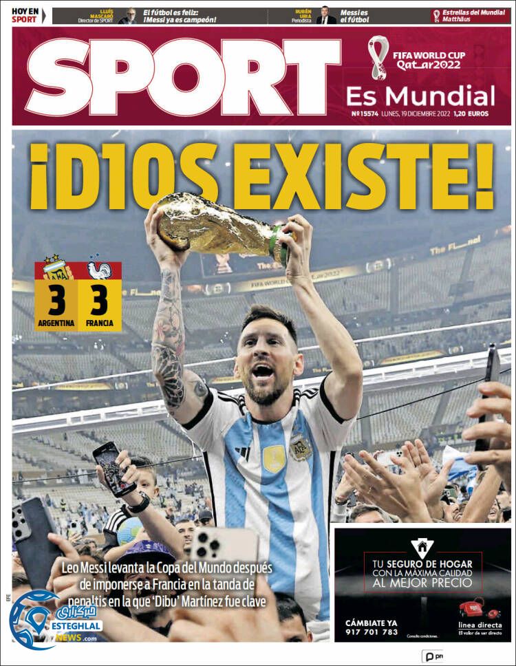 روزنامه ورزشی اسپورت دوشنبه 28 آذر 1401