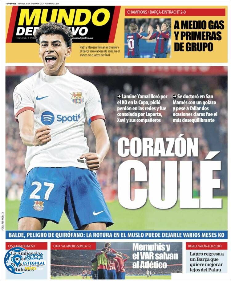 روزنامه ورزشی موندو دپورتیوو جمعه 6 بهمن 1402 