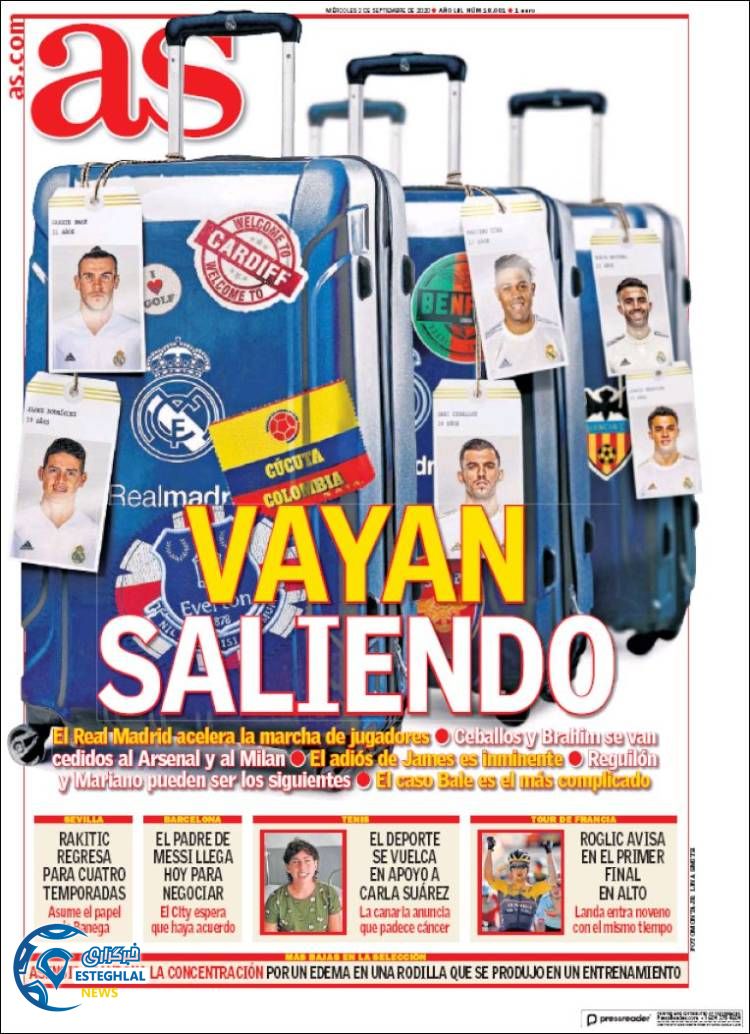 روزنامه ورزشی آاس چهارشنبه 12 شهریور 1399