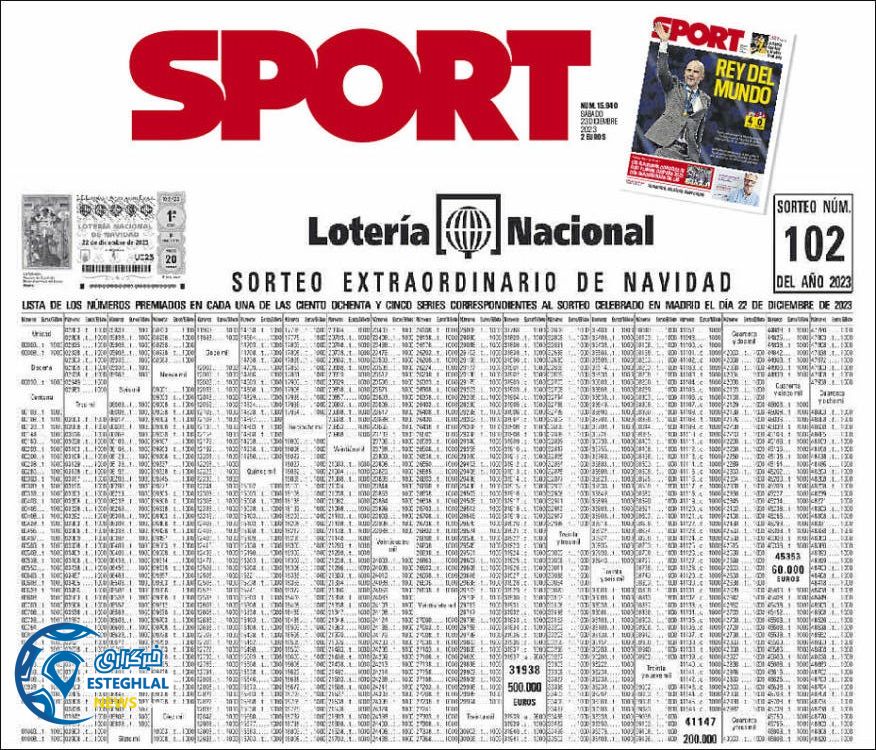 روزنامه ورزشی اسپورت شنبه 2 دی 1402 