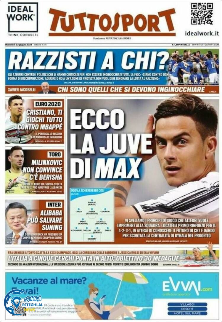 روزنامه ورزشی توتو اسپورت چهارشنبه 2 تیر 1400