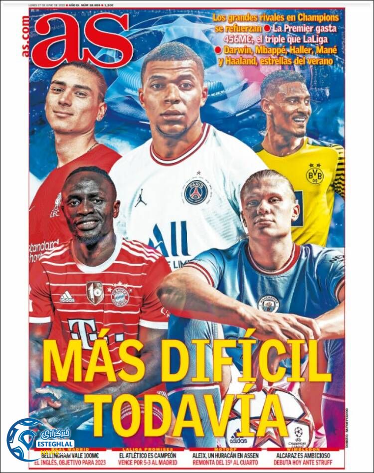 روزنامه ورزشی آ اس دوشنبه 6 تیر 1401