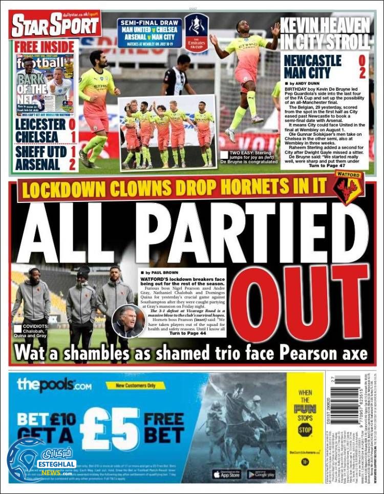 روزنامه ورزشی استار اسپورت دوشنبه 9 تیر 1399