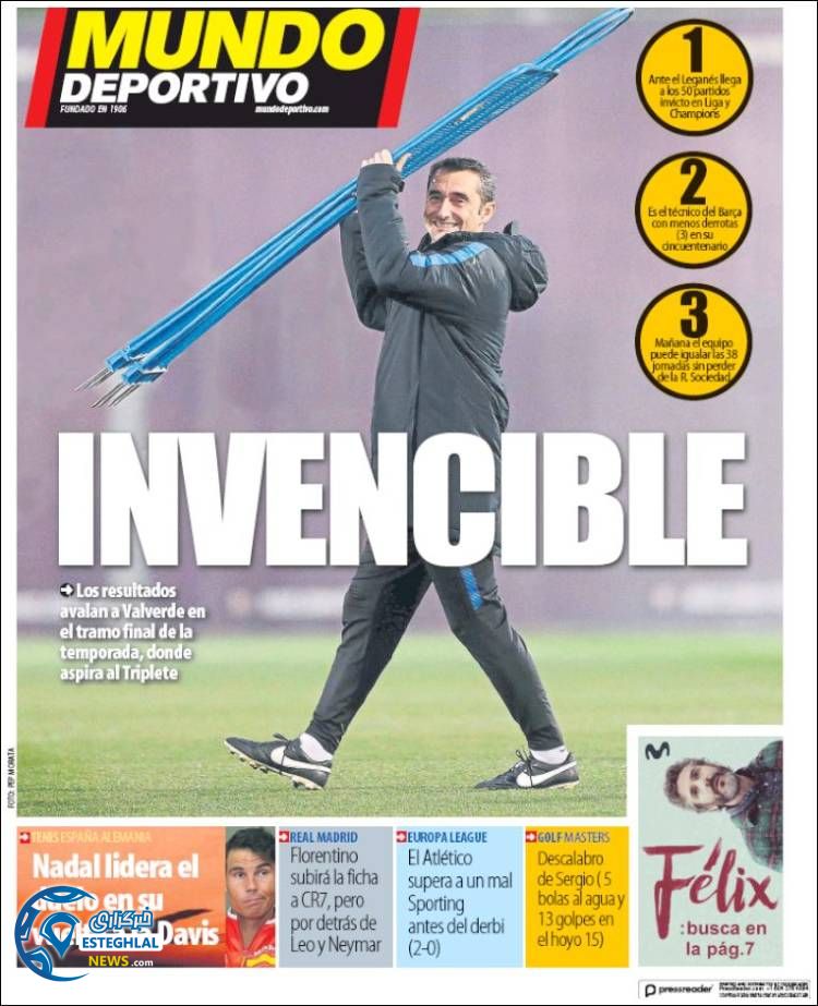 روزنامه ورزشی موندو دپورتیوو جمعه 17 فروردین 1397