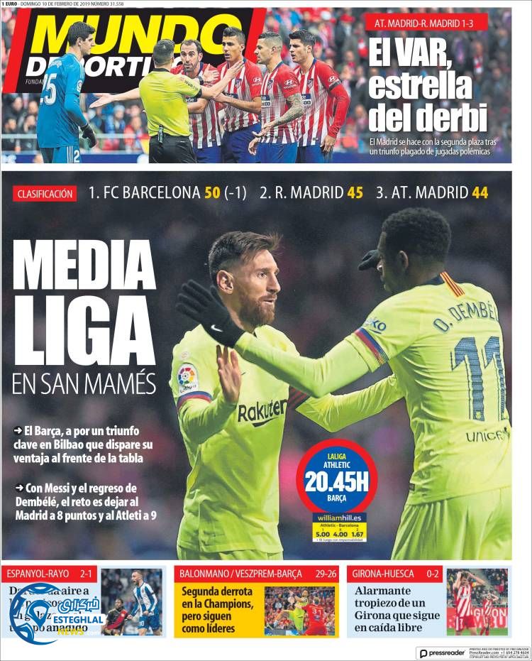 روزنامه ورزشی موندو دپورتیوو یکشنبه 21 بهمن 1397