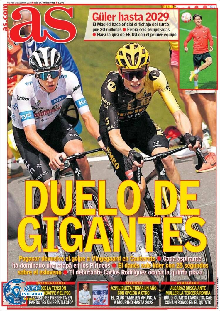 روزنامه ورزشی آ اس جمعه 16 تیر 1402 