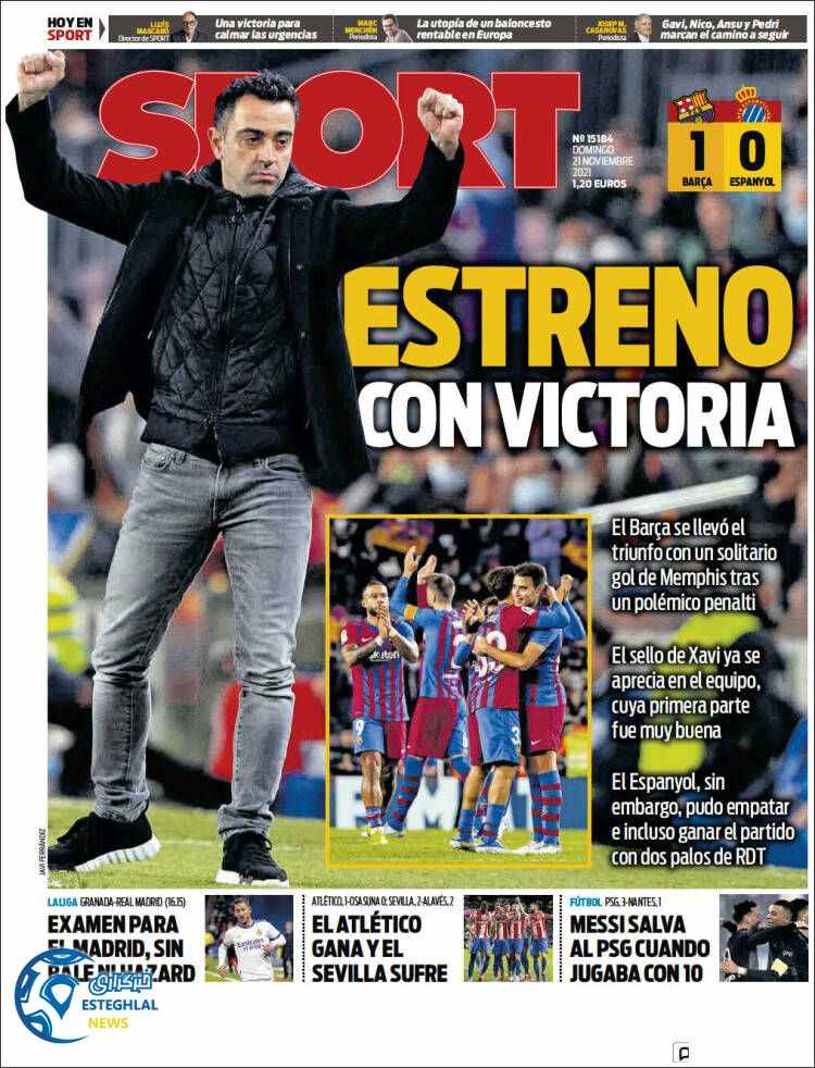 روزنامه ورزشی اسپورت یکشنبه 30 آبان 1400