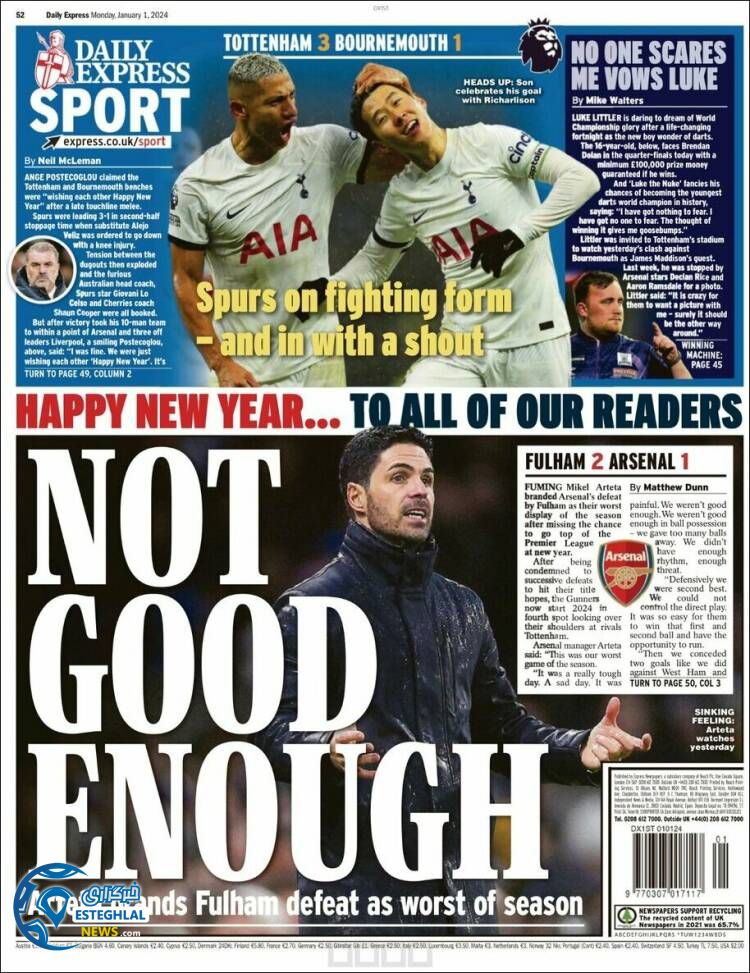 روزنامه ورزشی اکسپرس اسپورت دوشنبه 11 دی 1402 