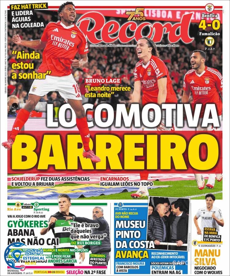 روزنامه  ورزشی رکورد شنبه 29 دی 1403 