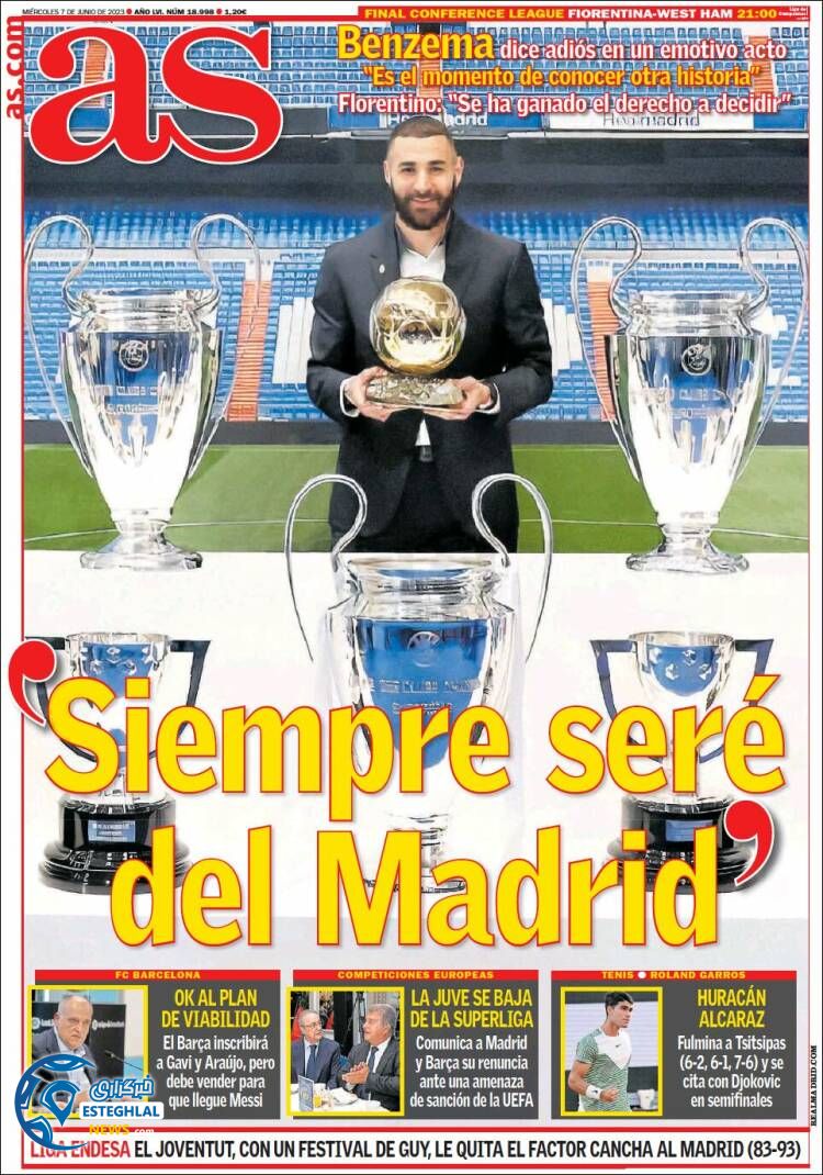 روزنامه ورزشی آ اس چهارشنبه 17 خرداد 1402 