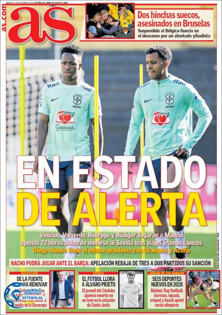 روزنامه ورزشی آ اس سه شنبه 25 مهر 1402 